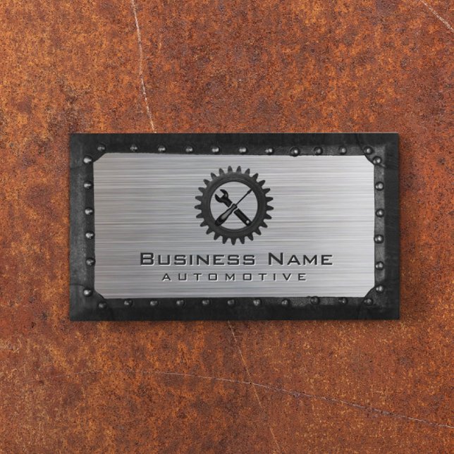 Auto Reparatur Beruflichen Metalle Gerahmt Automot Visitenkarte (Von Creator hochgeladen)