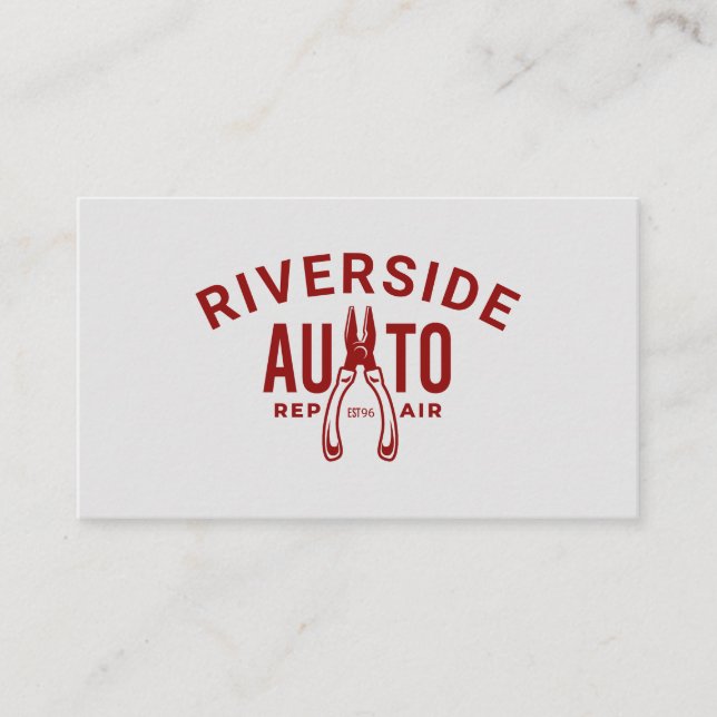 Auto-Reparatur einfache Zangen-Tool rot & grau Visitenkarte (Vorderseite)