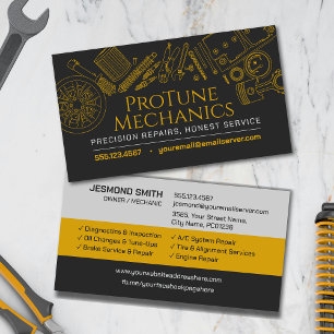 Auto-Reparatur - KFZ-Mechaniker Visitenkarte
