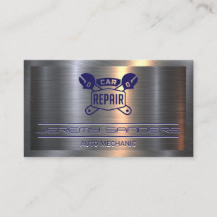 Auto-Reparatur-Logo Metallische Visitenkarte