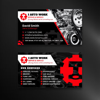Auto-Reparatur, professioneller mobiler Mechaniker Visitenkarte