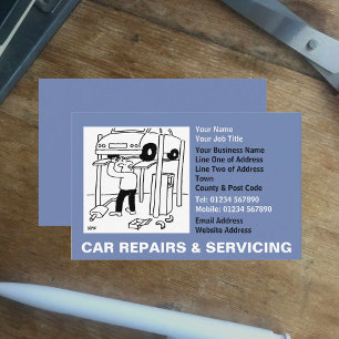Auto-Reparaturen & Wartung Cartoon Visitenkarte