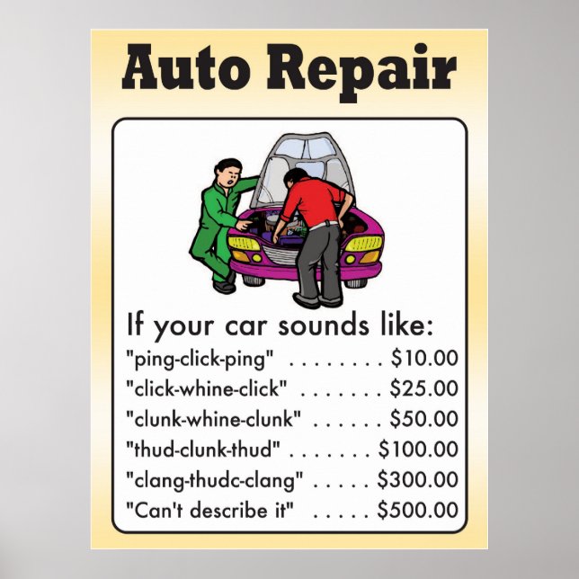 Auto Reparaturposter Poster (Vorne)