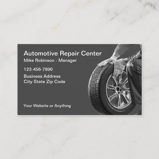Auto-Reparaturservice Einfache Visitenkarten Visitenkarte (Vorderseite)
