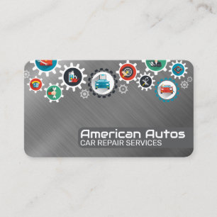 Auto-Reparatursymbole Mechaniker Visitenkarte