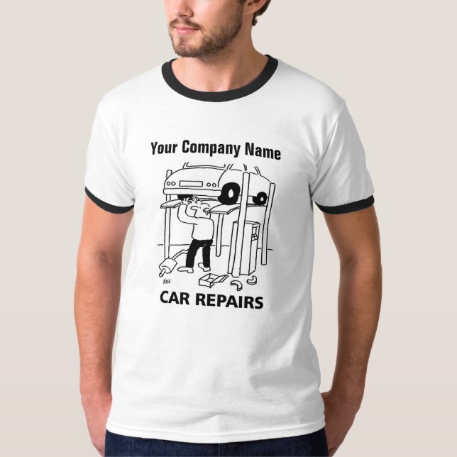 Auto reparieren Cartoon T - Shirt (Vorderseite)