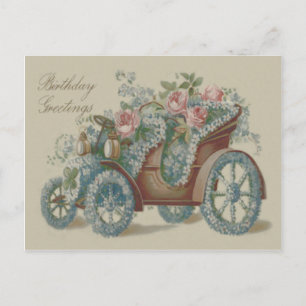 Auto Rose Vergissmeinnicht Blumen Blumen Postkarte