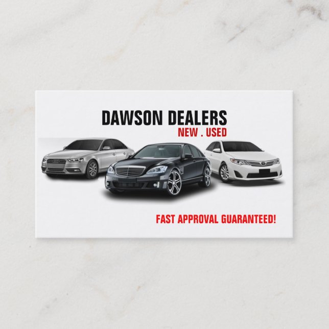 Auto Sale Dealer Cars Business Card Visitenkarte (Vorderseite)