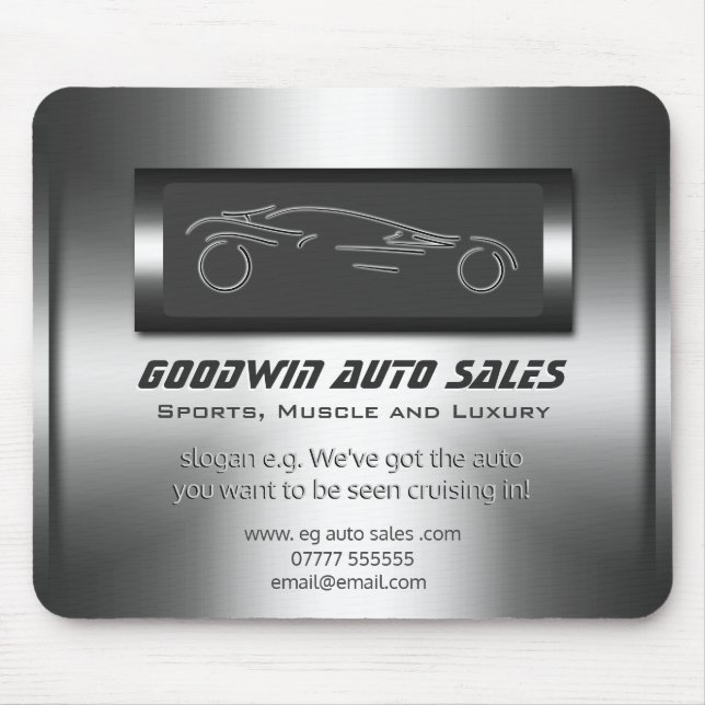 Auto Sales - Imitate Metall, Silber-Auto Showroom Mousepad (Vorne)