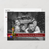 Auto Schwarz-Weiß Weihnachten Foto mit Spaß Elf