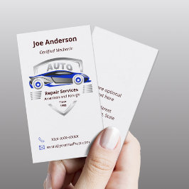 Auto Service Blue und Silver Car Logo Visitenkarte
