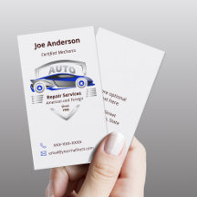 Auto Service Blue und Silver Car Logo