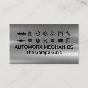Auto-Service-Icons   Metallic Visitenkarte
