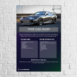 Auto-Show-Spezifikationsplatine mit Kohlenstofftex Poster