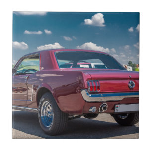Auto Sport Mustang Rot Muskel Motor Gänge Metall Fliese