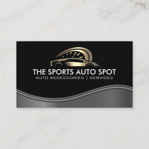 Auto Sports Gold Logo Metallwelle Visitenkarte