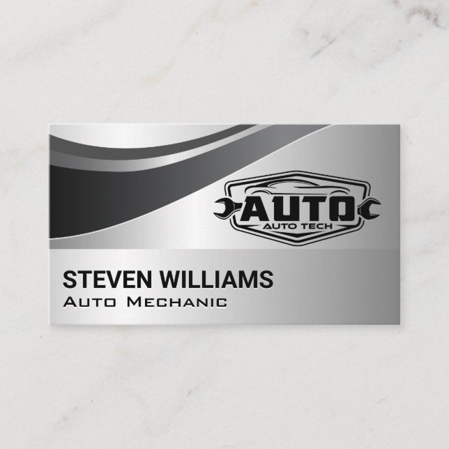 Auto Tech Repair Services | Gray Visitenkarte (Vorderseite)