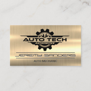 Auto Tech Wrenches Getriebe Mechanik   Goldmetall Visitenkarte