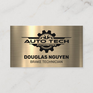 Auto Tech Wrenches   Gold Metallic Visitenkarte