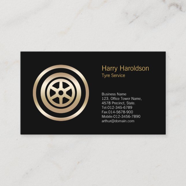 Auto Tire Service Business Card Visitenkarte (Vorderseite)