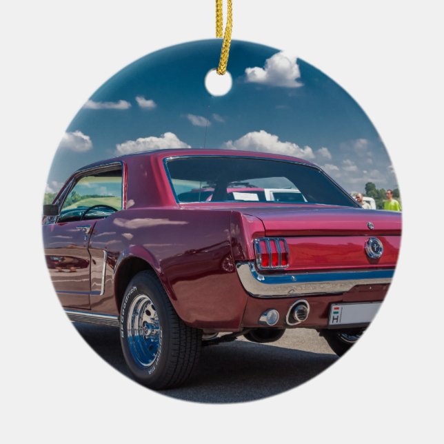 Auto trägt Mustang-rotes Keramik Ornament (Vorne)