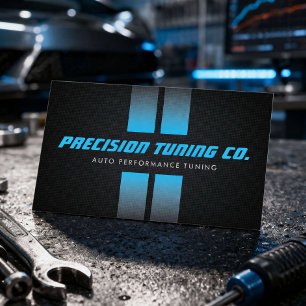 Auto-Tuning-Garagen-Rennstreifen Schwarz/Blau Visitenkarte
