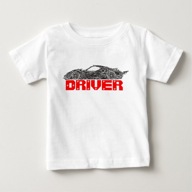 Auto und Fahrer Baby T-shirt (Vorderseite)