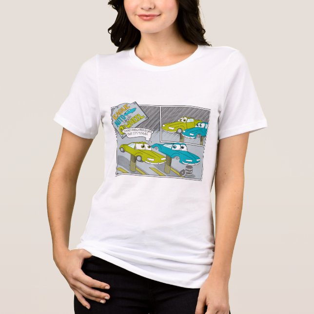 Auto und Reifen Tri-Blend Shirt (Vorderseite)