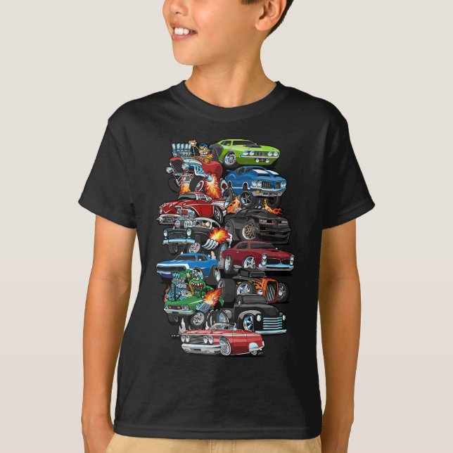 Auto-Wahnsinn! Muskelwagen, Classic Cars und Frisi T-Shirt (Vorderseite)