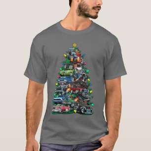 Auto-Wahnsinn Weihnachtsbaum Klassische Muscle Car T-Shirt