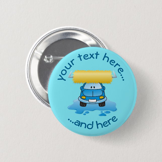 Auto-Wasch-Cartoon-Anstecknadel Button (Vorne & Hinten)