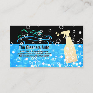 Auto-Wasch-Logo Seifenblasen Blau Visitenkarte