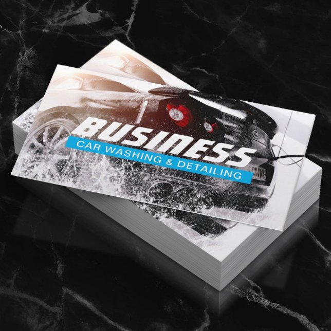 Auto Wash & Auto Detection Light Blue Visitenkarte (Von Creator hochgeladen)