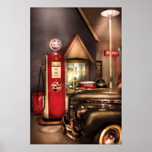 Auto - Weißer Flash Benzin Poster