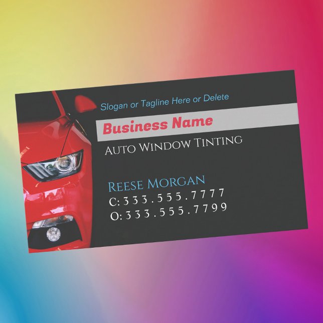Auto Window Tinting, Red Car, Generieren von QR Co Visitenkarte (Von Creator hochgeladen)