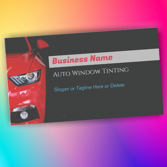 Auto Window Tinting, Red Sports Car, QR Code Visitenkarte (Von Creator hochgeladen)