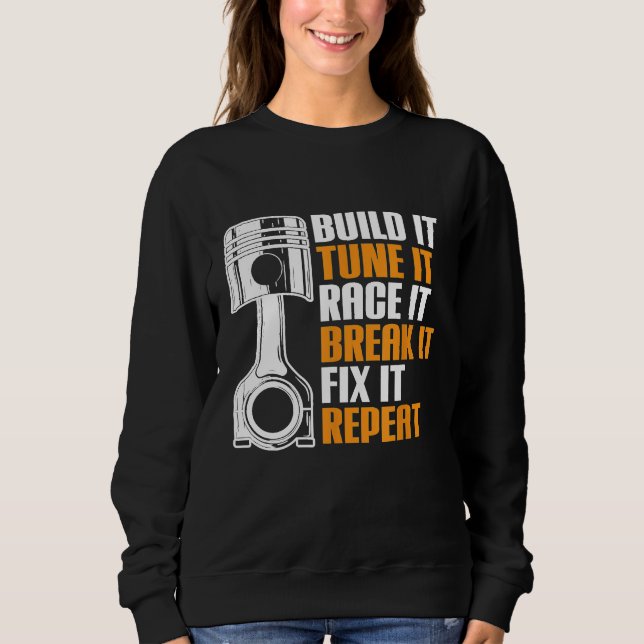 Auto Workshop Race Car Mechanic Build It Tuning IT Sweatshirt (Vorderseite)