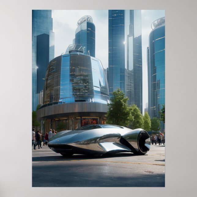 Auto Wow! Futuristisches Auto Poster (Vorne)