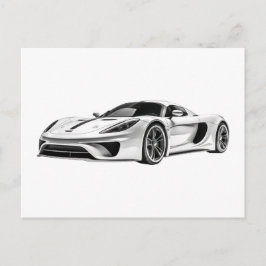 Auto zeichnend II Postkarte