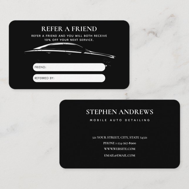 Auto zur Reinigung Auto Reparatur Referenzkarte Visitenkarte (Vorne/Hinten)
