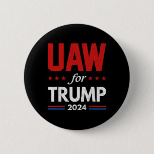 Autoarbeiter für Trump 2024 Amerikanische Flagge T Button