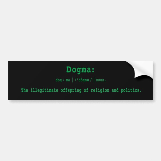 Autoaufkleber: Definition des Dogmas Autoaufkleber (Vorne)