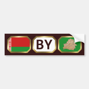 Autoaufkleber der Flaggenkarte von Belarus