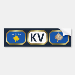 Autoaufkleber der kosovarischen Flagge