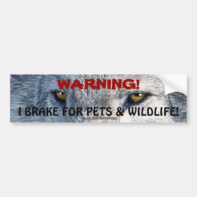 Autoaufkleber "Driving Wildlife Safety Wolf Eyes" (Vorne)