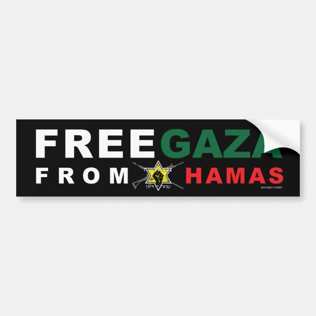 Autoaufkleber "Freier Gaza-Streifen von der Hamas" (Vorne)