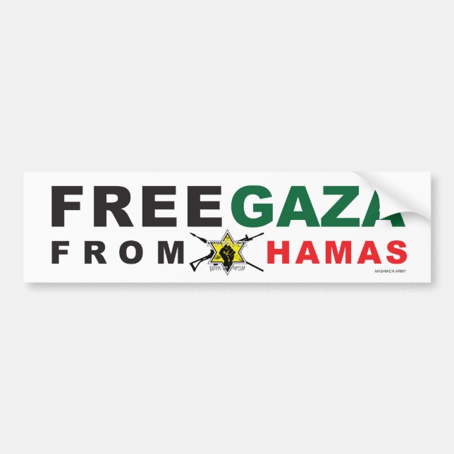 Autoaufkleber "Freier Gaza-Streifen von der Hamas" (Vorne)