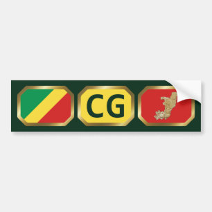 Autoaufkleber für den Code der Flagge Kongo-Brazza
