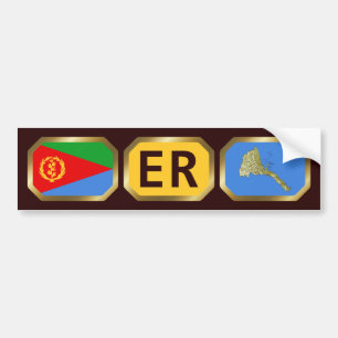 Autoaufkleber für die Eritrean Flag Map