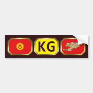 Autoaufkleber für die Flaggenkarte von Kirgisistan